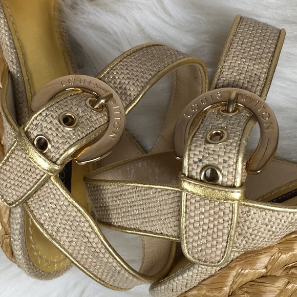 Louis Vuitton wedge sandals sz 36.5 - Picture 12 of 13